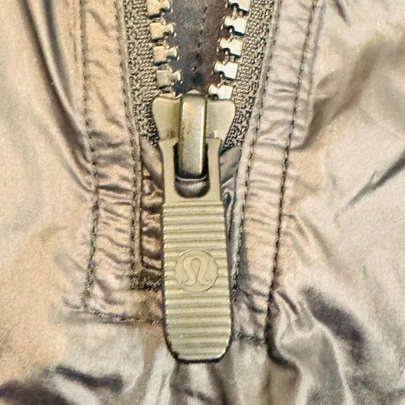 Lululemon black shiny neoprene half zip jacket with joey pocket size 12 - Picture 6 of 10